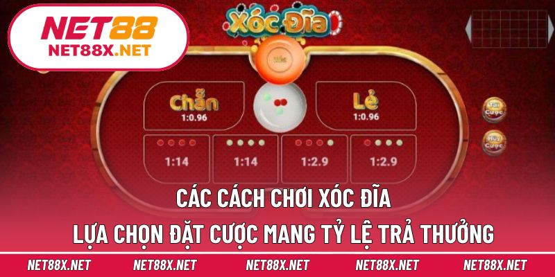 Các cách chơi xóc đĩa lựa chọn đặt cược mang tỷ lệ trả thưởng